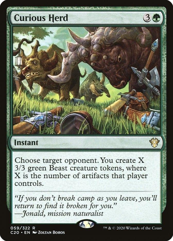 Magic: The Gathering MTG Single Curious Herd [Commander 2020]