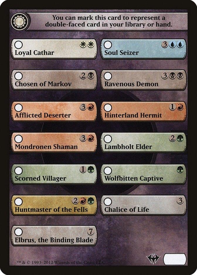 Magic: The Gathering MTG Single Dark Ascension Checklist [Dark Ascension Tokens]