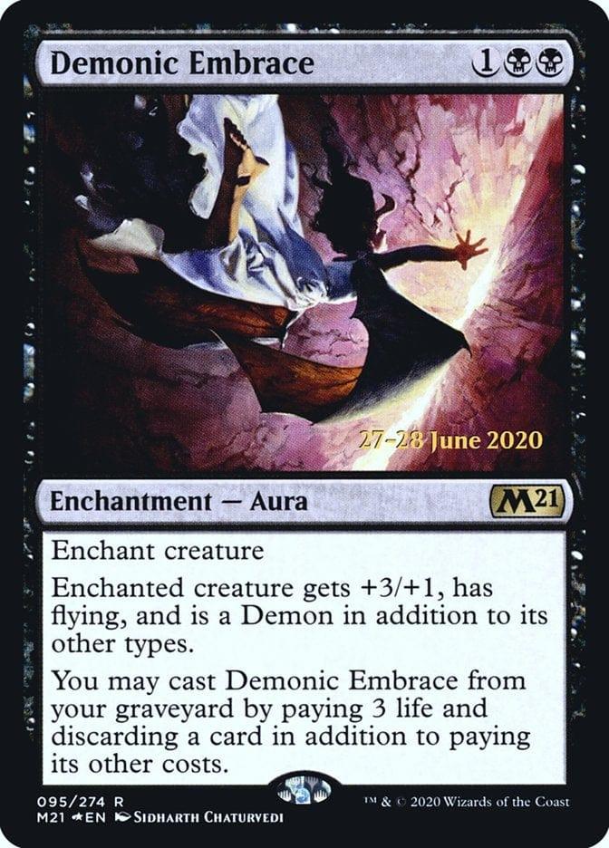 Magic: The Gathering MTG Single Demonic Embrace  [Core Set 2021 Prerelease Promos]