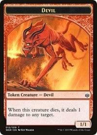 Magic: The Gathering MTG Single Devil // Satyr Double-sided Token (Challenger 2020) [Unique and Miscellaneous Promos]