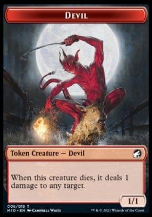Magic: The Gathering MTG Single Devil Token [Innistrad: Midnight Hunt Tokens]