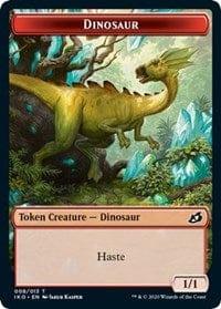 Magic: The Gathering MTG Single Dinosaur // Human Soldier (004) Double-sided Token [Ikoria: Lair of Behemoths]