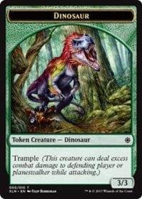 Magic: The Gathering MTG Single Dinosaur // Treasure (008) Double-sided Token [Ixalan]