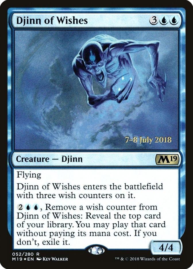 Magic: The Gathering MTG Single Djinn of Wishes  [Core Set 2019 Prerelease Promos]