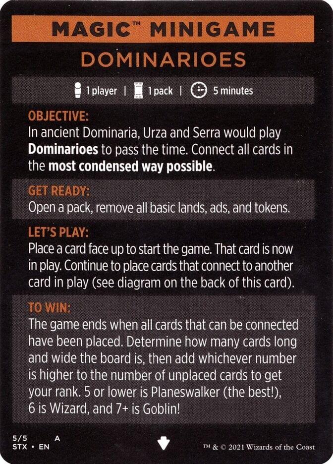 Magic: The Gathering MTG Single Dominarioes (Magic Minigame) [Strixhaven: School of Mages Minigame]