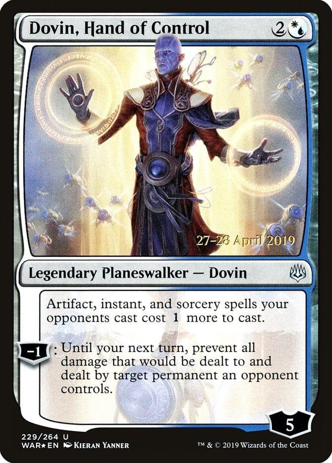 Magic: The Gathering MTG Single Dovin, Hand of Control  [War of the Spark Prerelease Promos]