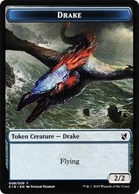 Magic: The Gathering MTG Single Drake // Human Double-sided Token [Commander 2019]