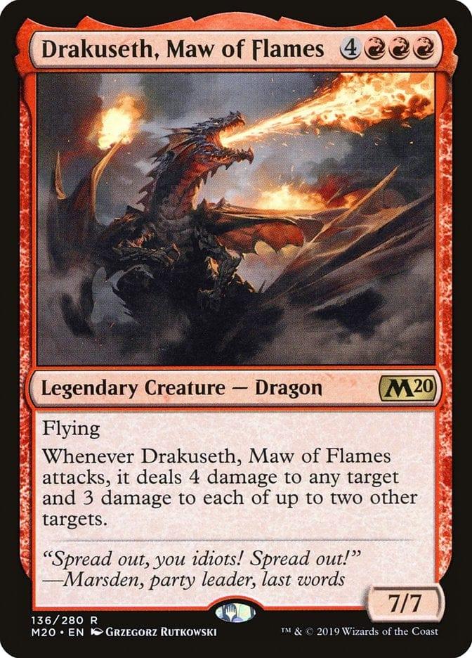 Magic: The Gathering MTG Single Drakuseth, Maw of Flames [Core Set 2020]