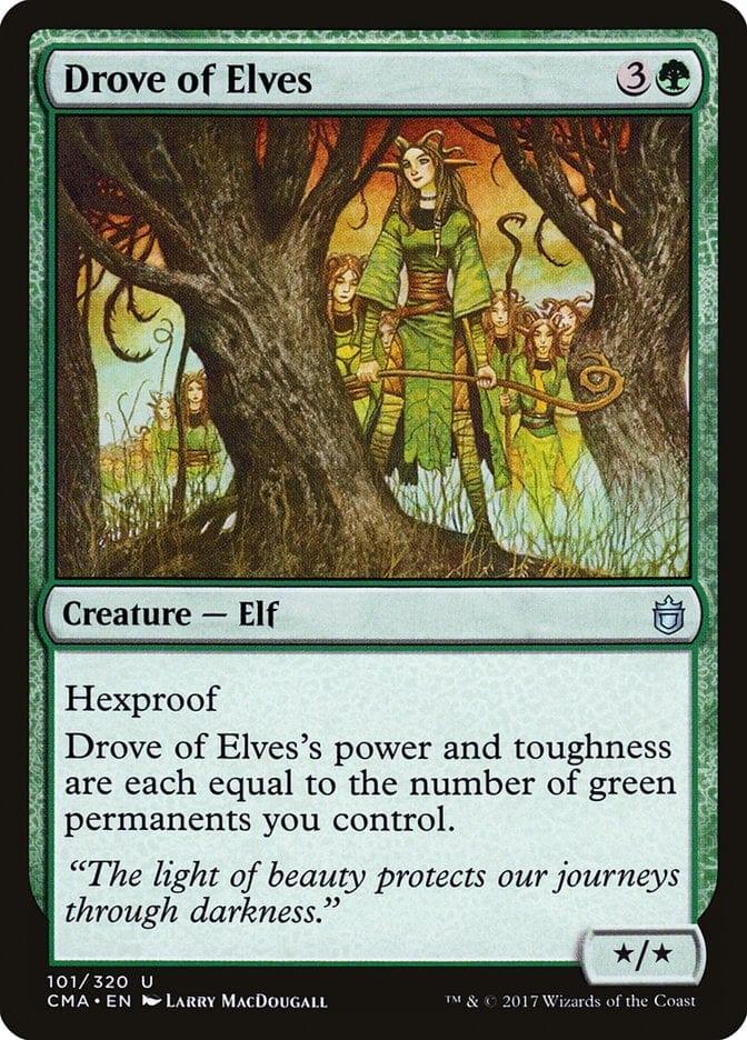 Magic: The Gathering MTG Single Drove of Elves [Commander Anthology]