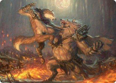 Magic: The Gathering MTG Single Duel for Dominance Art Card [Innistrad: Midnight Hunt Art Series]