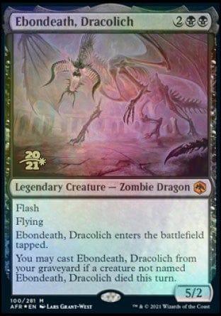 Magic: The Gathering MTG Single Ebondeath, Dracolich [Dungeons & Dragons: Adventures in the Forgotten Realms Prerelease Promos]
