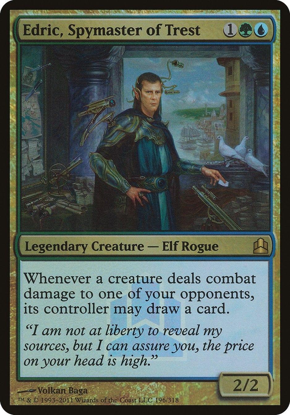 Magic: The Gathering MTG Single Edric, Spymaster of Trest (Launch) (Oversized) [Commander 2011 Prerelease Promos]