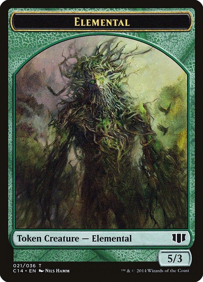 Magic: The Gathering MTG Single Elemental // Beast (019/036) Double-sided Token [Commander 2014 Tokens]