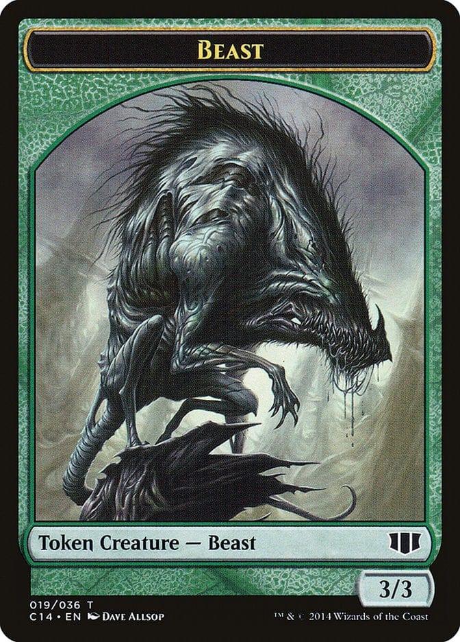 Magic: The Gathering MTG Single Elemental // Beast (019/036) Double-sided Token [Commander 2014 Tokens]
