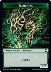 Magic: The Gathering MTG Single Elemental // Elf Warrior Double-sided Token [Kaldheim Commander]