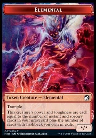 Magic: The Gathering MTG Single Elemental Token [Innistrad: Midnight Hunt Tokens]