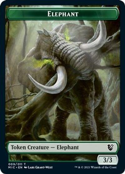 Magic: The Gathering MTG Single Elephant // Spirit Double-sided Token [Innistrad: Midnight Hunt Commander]