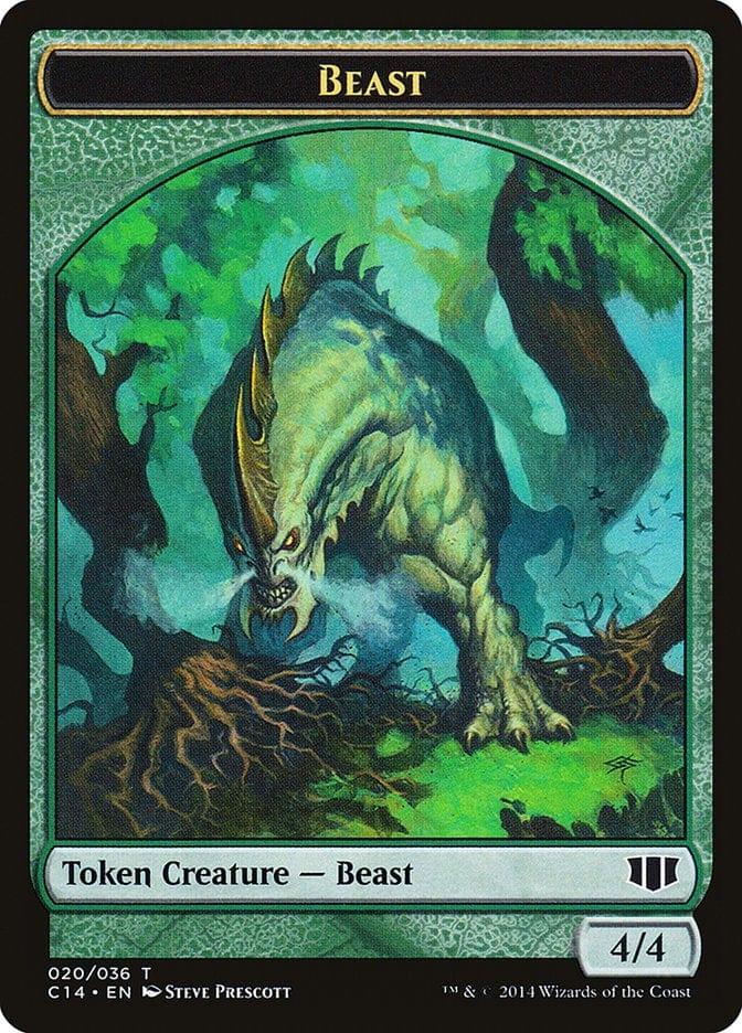 Magic: The Gathering MTG Single Elf Druid // Beast (020/036) Double-sided Token [Commander 2014 Tokens]