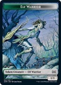 Magic: The Gathering MTG Single Elf Warrior // Plant Double-sided Token [Double Masters]