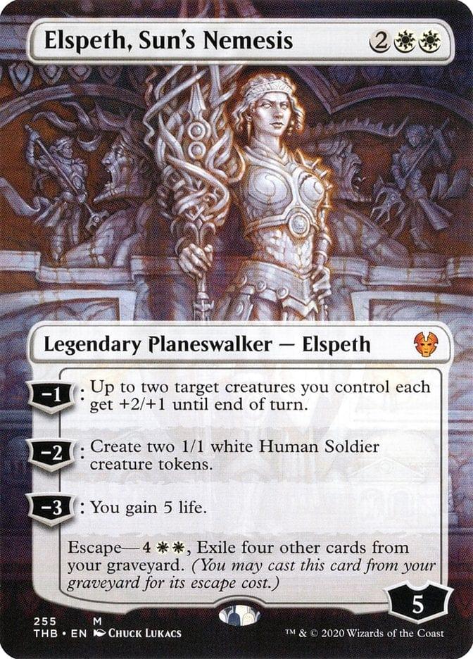 Magic: The Gathering MTG Single Elspeth, Sun's Nemesis (Borderless) [Theros Beyond Death]