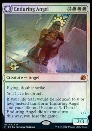 Magic: The Gathering MTG Single Enduring Angel // Angelic Enforcer [Innistrad: Midnight Hunt Prerelease Promos]