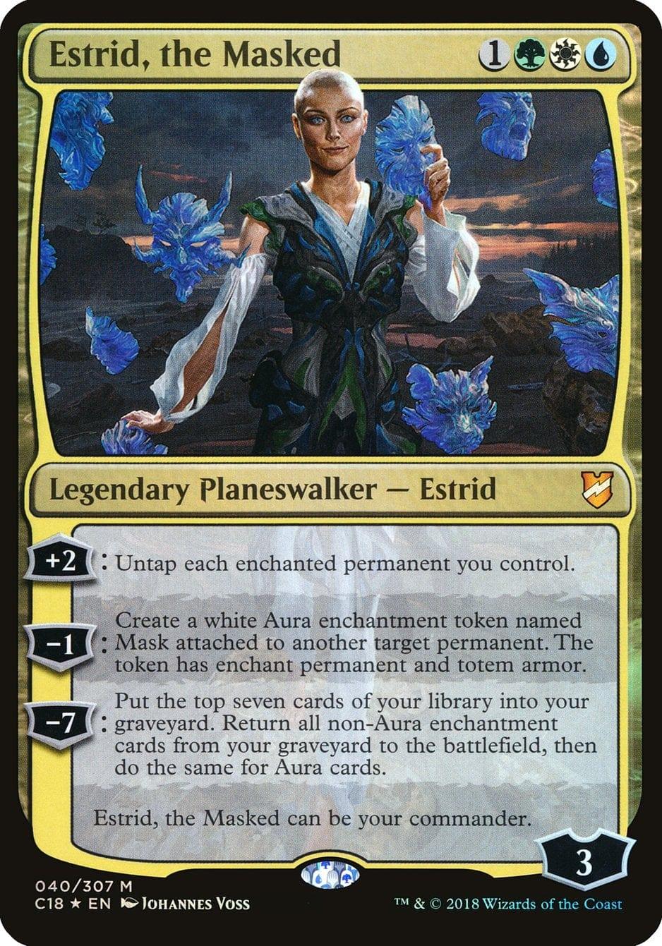 Magic: The Gathering MTG Single Estrid, the Masked (Oversized) [Commander 2018 Oversized]