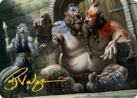 Magic: The Gathering MTG Single Ettin Art Card (Gold-Stamped Signature) [Dungeons & Dragons: Adventures in the Forgotten Realms Art Series]