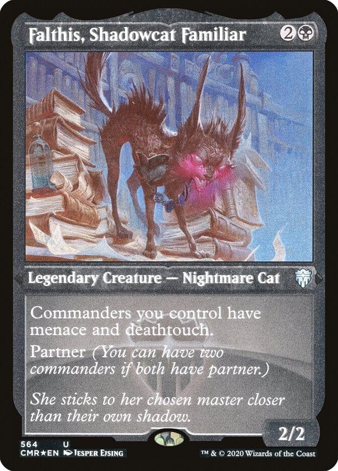 Magic: The Gathering MTG Single Falthis, Shadowcat Familiar [Commander Legends Etched]