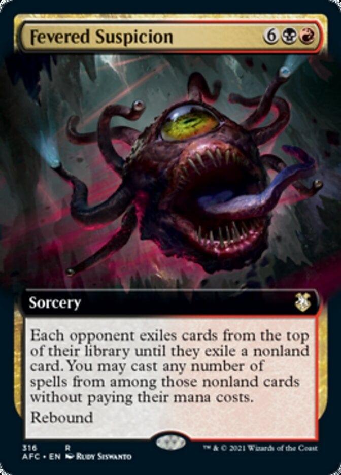 Magic: The Gathering MTG Single Fevered Suspicion (Extended) [Dungeons & Dragons: Adventures in the Forgotten Realms Commander]