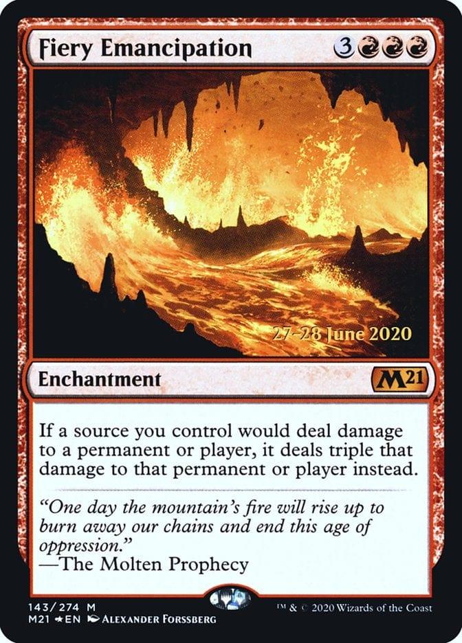 Magic: The Gathering MTG Single Fiery Emancipation  [Core Set 2021 Prerelease Promos]
