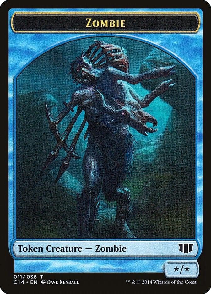 Magic: The Gathering MTG Single Fish // Zombie (011/036) Double-sided Token [Commander 2014 Tokens]
