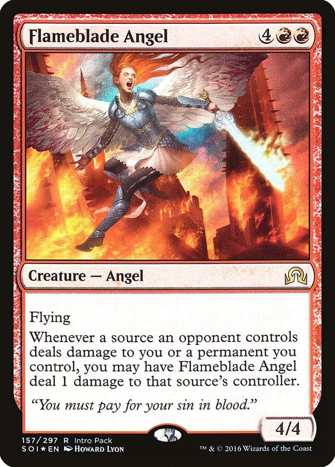 Magic: The Gathering MTG Single Flameblade Angel (Intro Pack) [Shadows over Innistrad Promos]