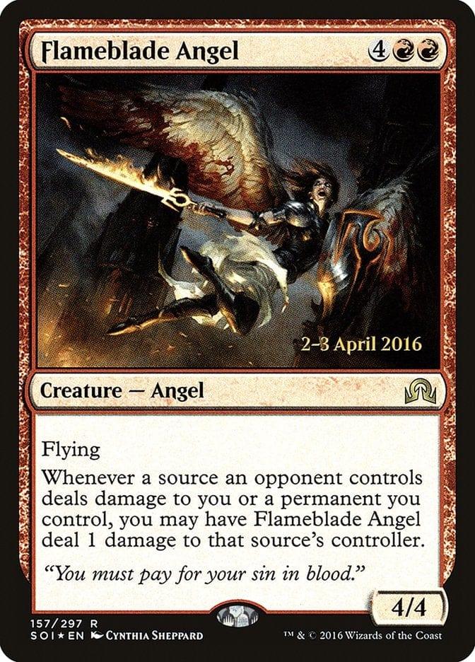 Magic: The Gathering MTG Single Flameblade Angel [Shadows over Innistrad Prerelease Promos]