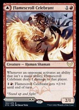 Magic: The Gathering MTG Single Flamescroll Celebrant // Revel in Silence [Strixhaven: School of Mages]