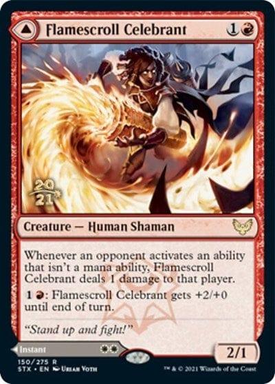 Magic: The Gathering MTG Single Flamescroll Celebrant // Revel in Silence [Strixhaven: School of Mages Prerelease Promos]