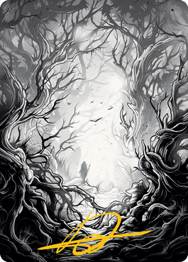 Magic: The Gathering MTG Single Forest 1 Art Card (Gold-Stamped Signature) [Innistrad: Midnight Hunt Art Series]