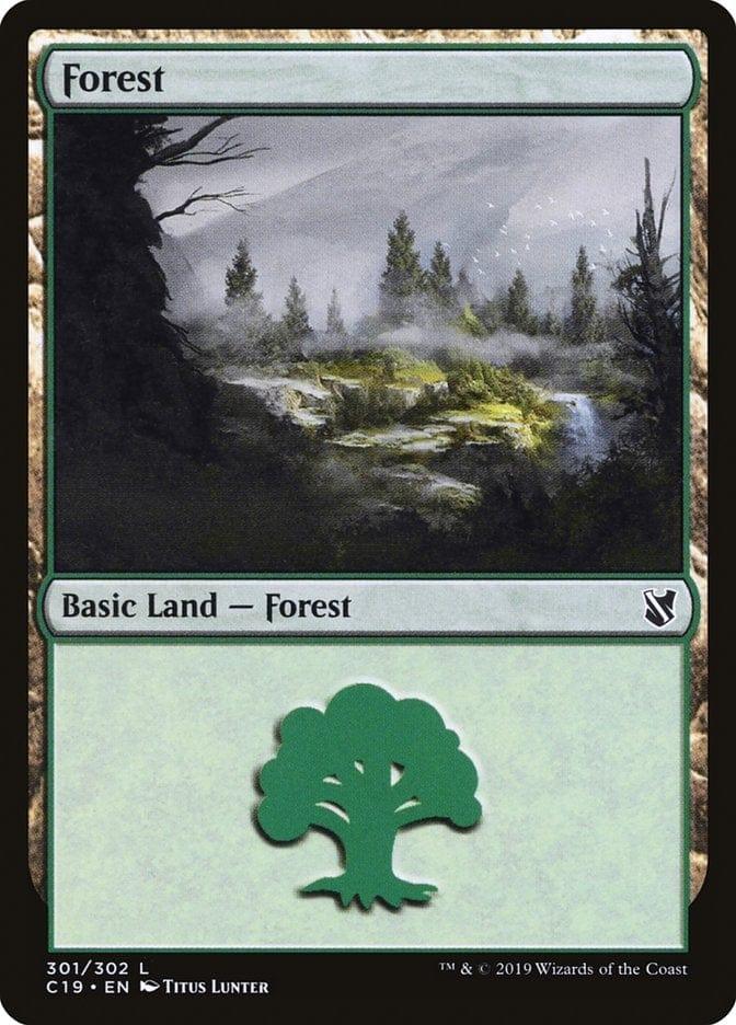 Magic: The Gathering MTG Single Forest (301) [Commander 2019]