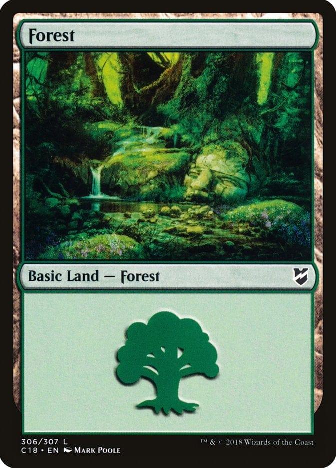 Magic: The Gathering MTG Single Forest (306) [Commander 2018]