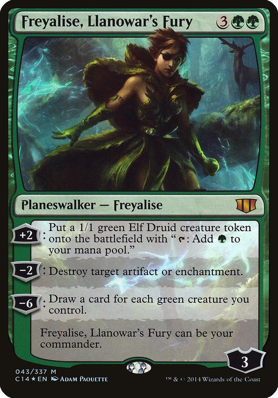 Magic: The Gathering MTG Single Freyalise, Llanowar's Fury (Oversized) [Commander 2014 Oversized]