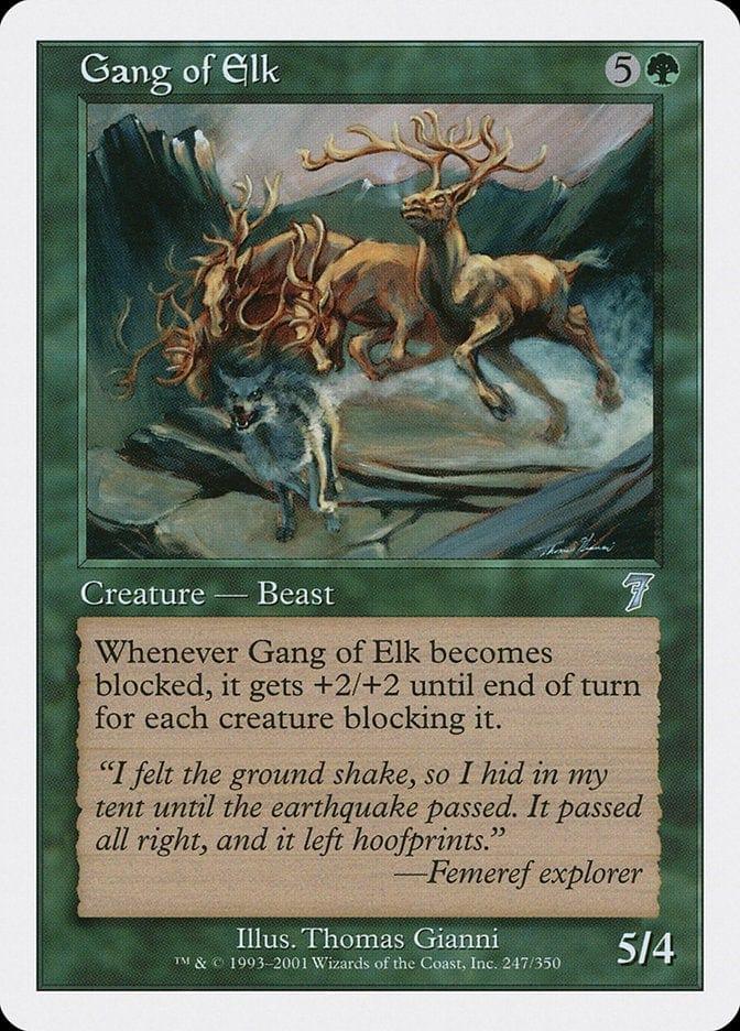 Magic: The Gathering MTG Single Gang of Elk [Seventh Edition]