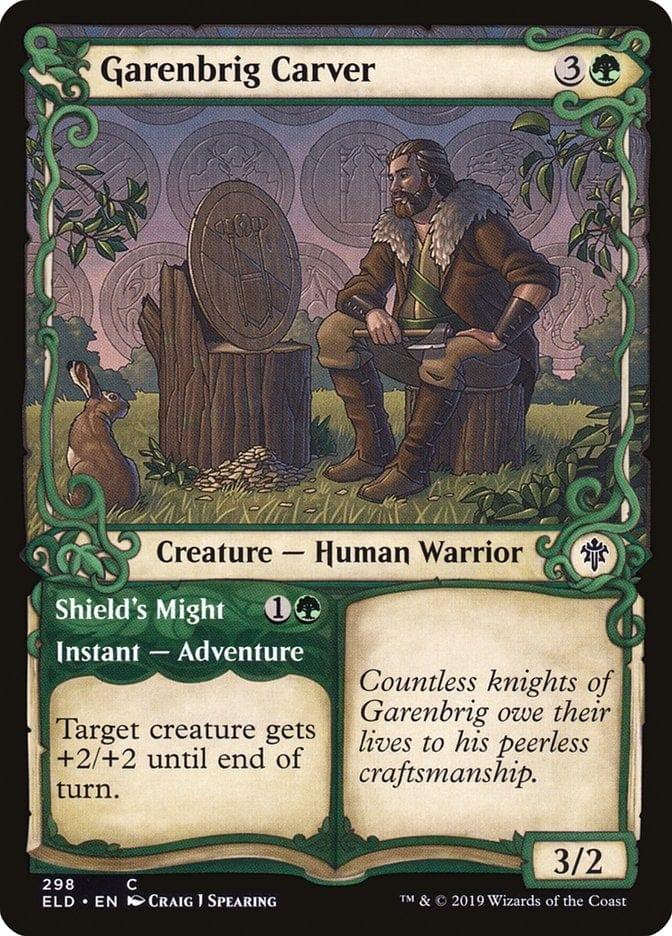 Magic: The Gathering MTG Single Garenbrig Carver // Shield's Might (Showcase) [Throne of Eldraine]