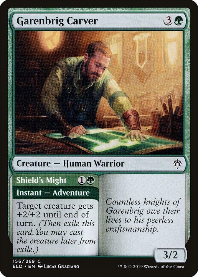 Magic: The Gathering MTG Single Garenbrig Carver // Shield's Might [Throne of Eldraine]