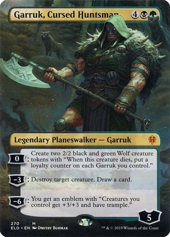 Magic: The Gathering MTG Single Garruk, Cursed Huntsman (Borderless) [Throne of Eldraine]