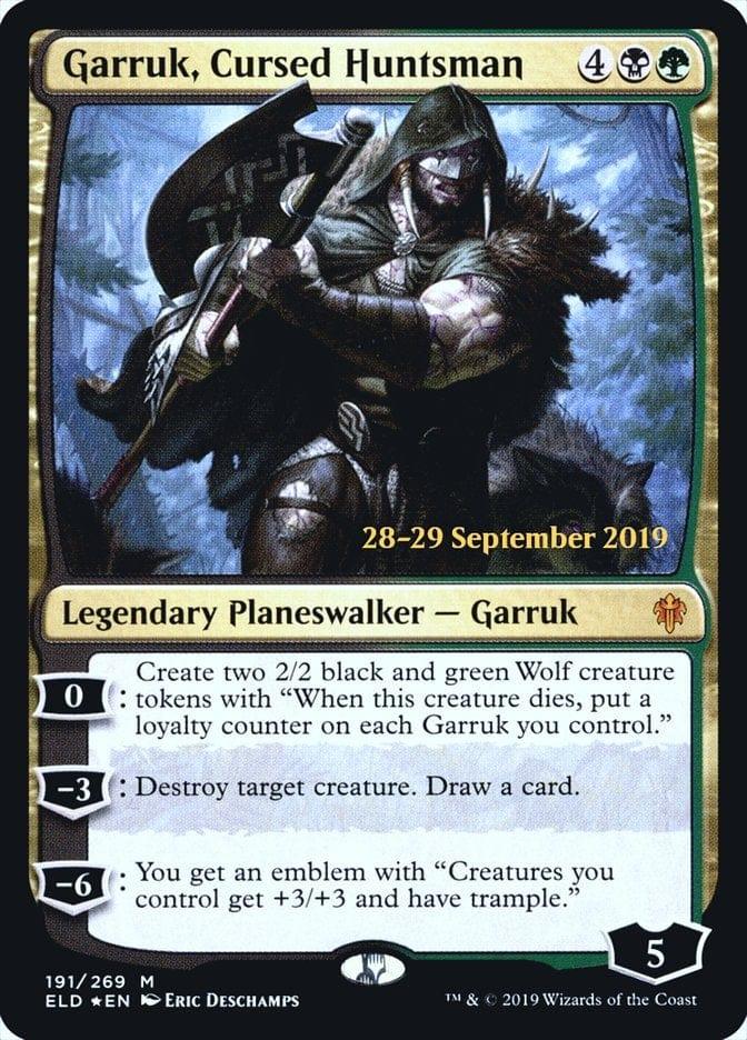 Magic: The Gathering MTG Single Garruk, Cursed Huntsman  [Throne of Eldraine Prerelease Promos]