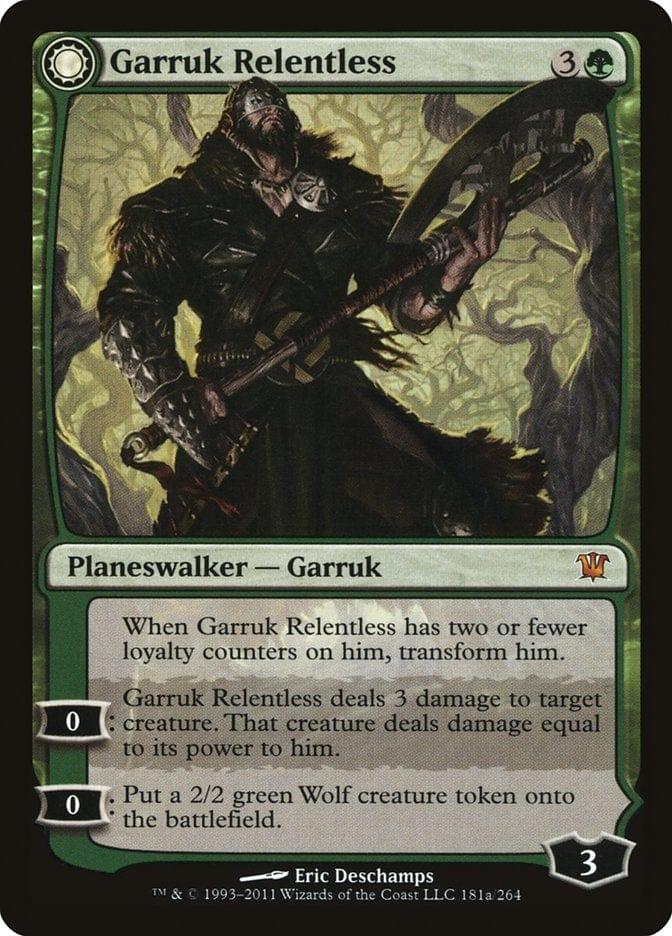 Magic: The Gathering MTG Single Garruk Relentless // Garruk, the Veil-Cursed [Innistrad]