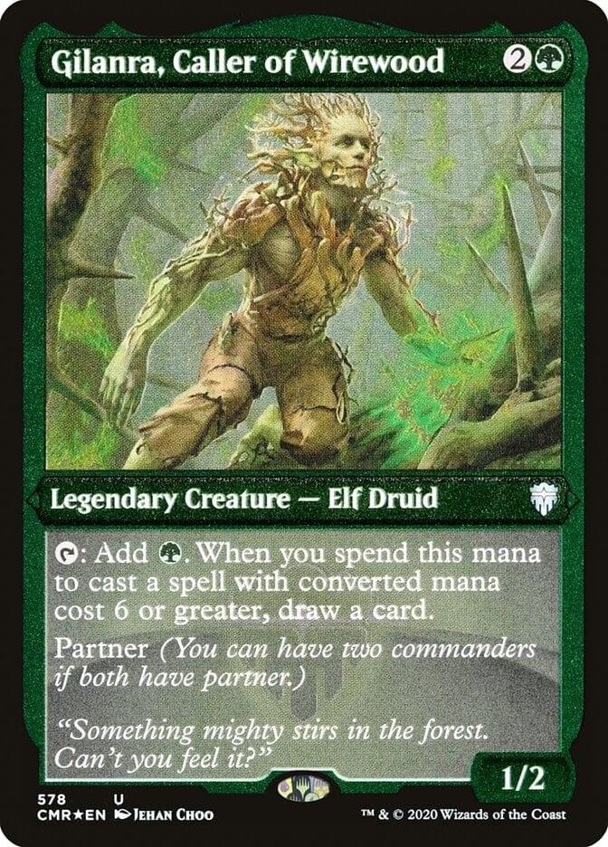 Magic: The Gathering MTG Single Gilanra, Caller of Wirewood [Commander Legends Etched]