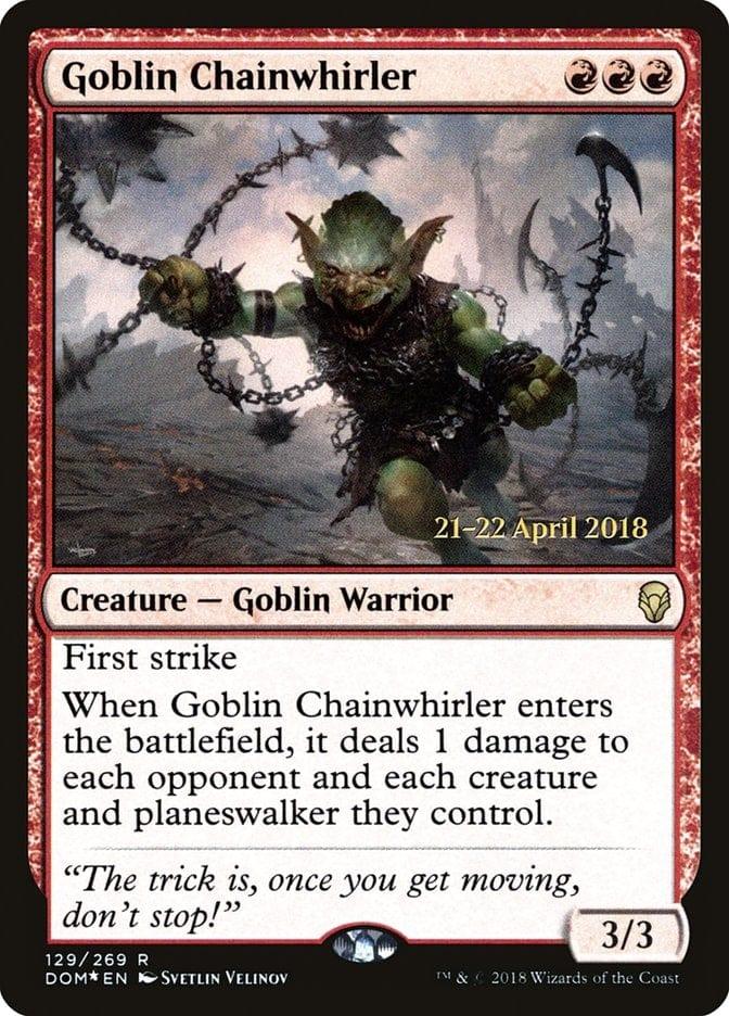 Magic: The Gathering MTG Single Goblin Chainwhirler  [Dominaria Prerelease Promos]