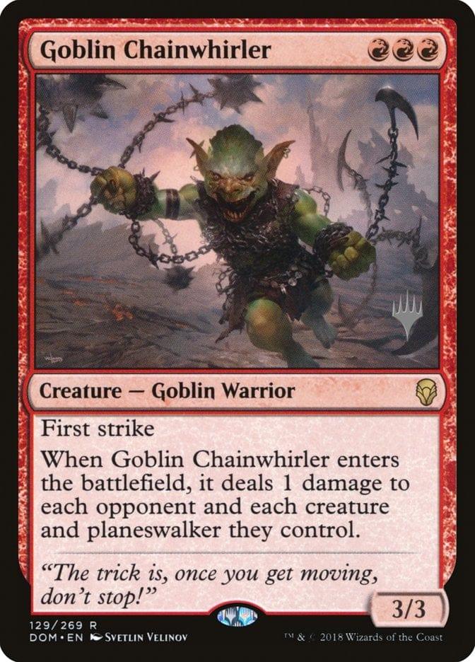 Magic: The Gathering MTG Single Goblin Chainwhirler (Promo Pack) [Dominaria Promos]