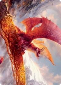 Magic: The Gathering MTG Single Goldspan Dragon Art Card (Gold-Stamped Signature) [Kaldheim: Art Series]