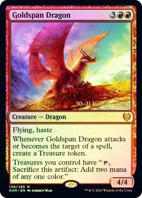 Magic: The Gathering MTG Single Goldspan Dragon  [Kaldheim Prerelease Promos]